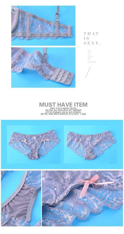 Sexy Thin Half-cup Lace Bra, Comfortable, Breathable, Anti-sagging, Push-up Small Bra for Women Lingerie.