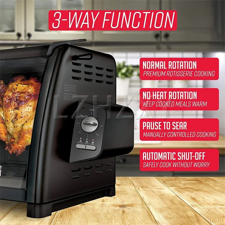 Electric oven 1000W Large capacity chicken oven 25-250℃ household oven knob temperature control.