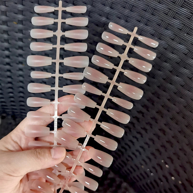 30Pcs Matte Nude Fake Nail Fashion Press on Quick Extension Wearable False Nails Simple Full Cover Nail Tips Manicure Nail Art.