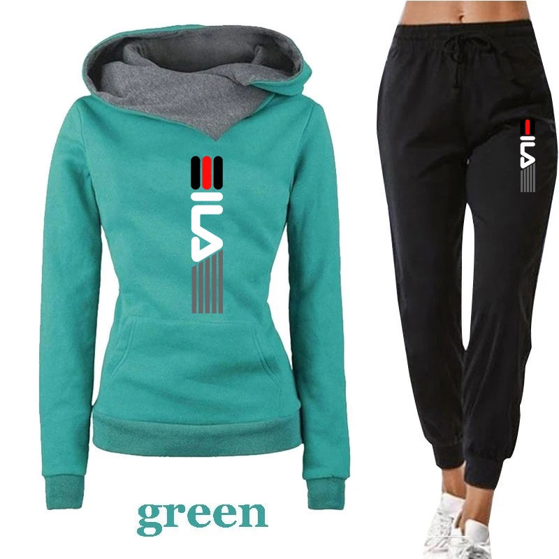 Frühling Und Herbst Frauen Hoodie Trainingsanzug 2-teiliges Set Sweatshirt Set Casual Tops Sport Lange Hosen Weibliche Plus Größe Vetement.