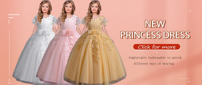 Neue wunderschöne Mädchen Party kleid Eröffnungs feier Kleidung Halloween Performance Tanz Prinzessin Rock 4-12t Weihnachts kleid.