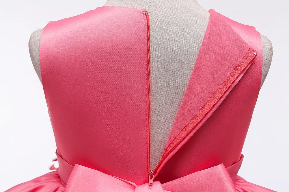 Flauschige Mesh Kinder Kleid Leistung Weihnachts kleid Wassermelone rot Mädchen Kleid für 0 bis 6 Jahre Kind.