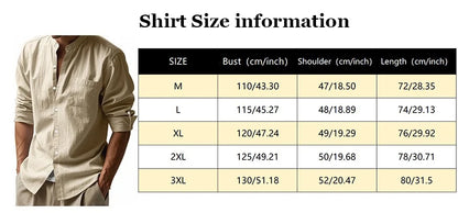 Long Sleeve Shirt Sets Mens Casual Linen 2Pcs Suit Lightweight Long Sleeve Shirt Loose Drawstring Trousers Casual Streetwear Set.