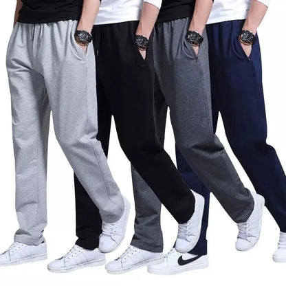 Men's Grey Loose-fit Straight-leg Casual Pants Summer Lightweight Draped Wide-leg Sweatpants For Men Comfortable Long Pants.