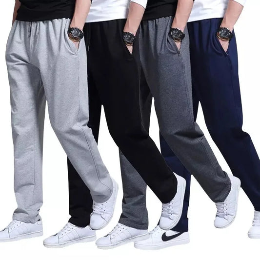 Men's Grey Loose-fit Straight-leg Casual Pants Summer Lightweight Draped Wide-leg Sweatpants For Men Comfortable Long Pants.