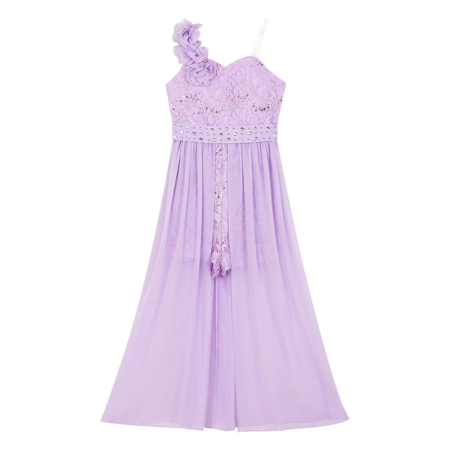 Elegantes Partykleid für Mädchen, Hochzeit, Geburtstag, Abschlussball, Bühne, Festzug, glänzende Pailletten, Perlenapplikation, Spitze, Chiffon, Overall-Kleider