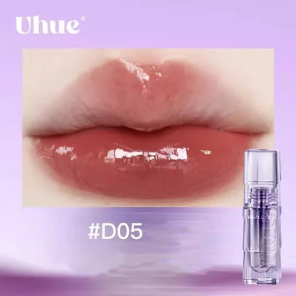 Uhue Lip Gloss Moisturizing Hydrating Glass Lip Glaze Crystal Fruit Nourishing Lipstick for Women Lipstick Makeup Cosmetics