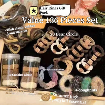 New 8-137PCS Set Hair Clip Combination Women Hair Accessories Grab Clip Hair Band Temperament Hairclip High Ponytail Headband.