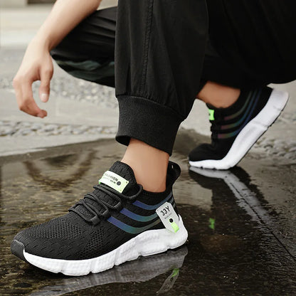 Herren Casual Sportschuhe atmungsaktiv leichte Sneakers Outdoor Mesh schwarze Laufschuhe sportlich Jogging Tenis Wanderschuhe