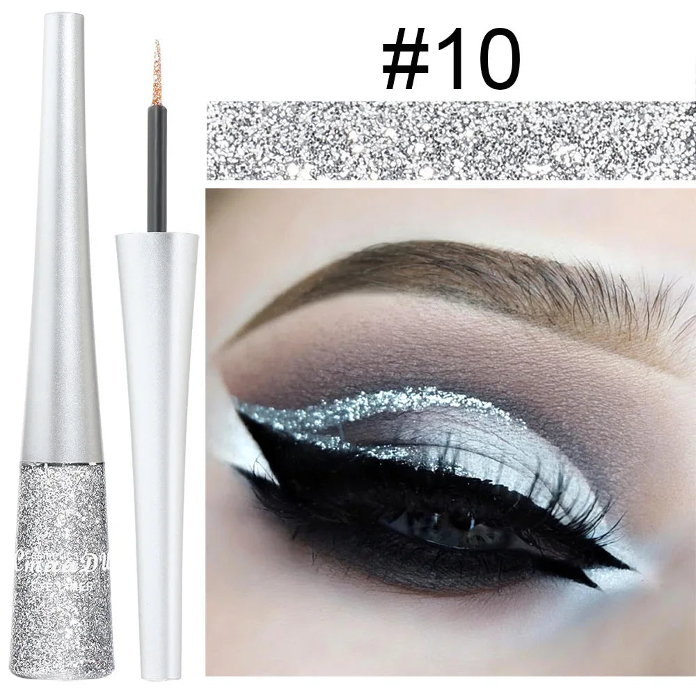 Glitter Liquid Eyeliner Pen Pearlescent Sequins Diamond Bright Shining Eyeliner Waterproof Lasting Eyeshadow Women Cosmetics 1pc.