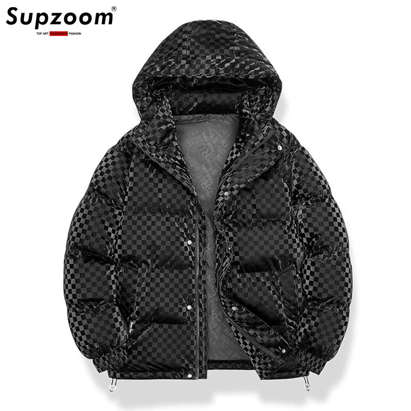 Supzoom New Arrival Casual Mens Winter Trendy Hooded Bread Couple Bright Face Starry Thickened Coat Cotton-padded Jackets.