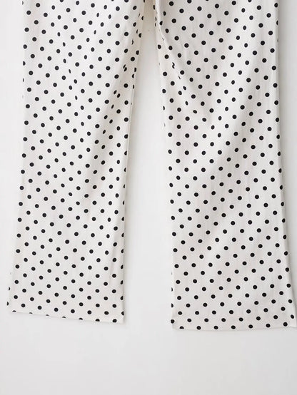 TRAFZA Herbst Polka Dot Gedruckt Jacke Für Frauen Lange Ärmel Rollkragen Zipper Mit Taschen Kordelzug Lose Vintage Mäntel