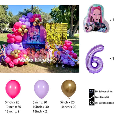 Kpop Dämonenjäger Themen Mädchen Geburtstag Luftballons Dekoration Anzahl Ballon Partyzubehör Babyparty Film Halloween Ballon