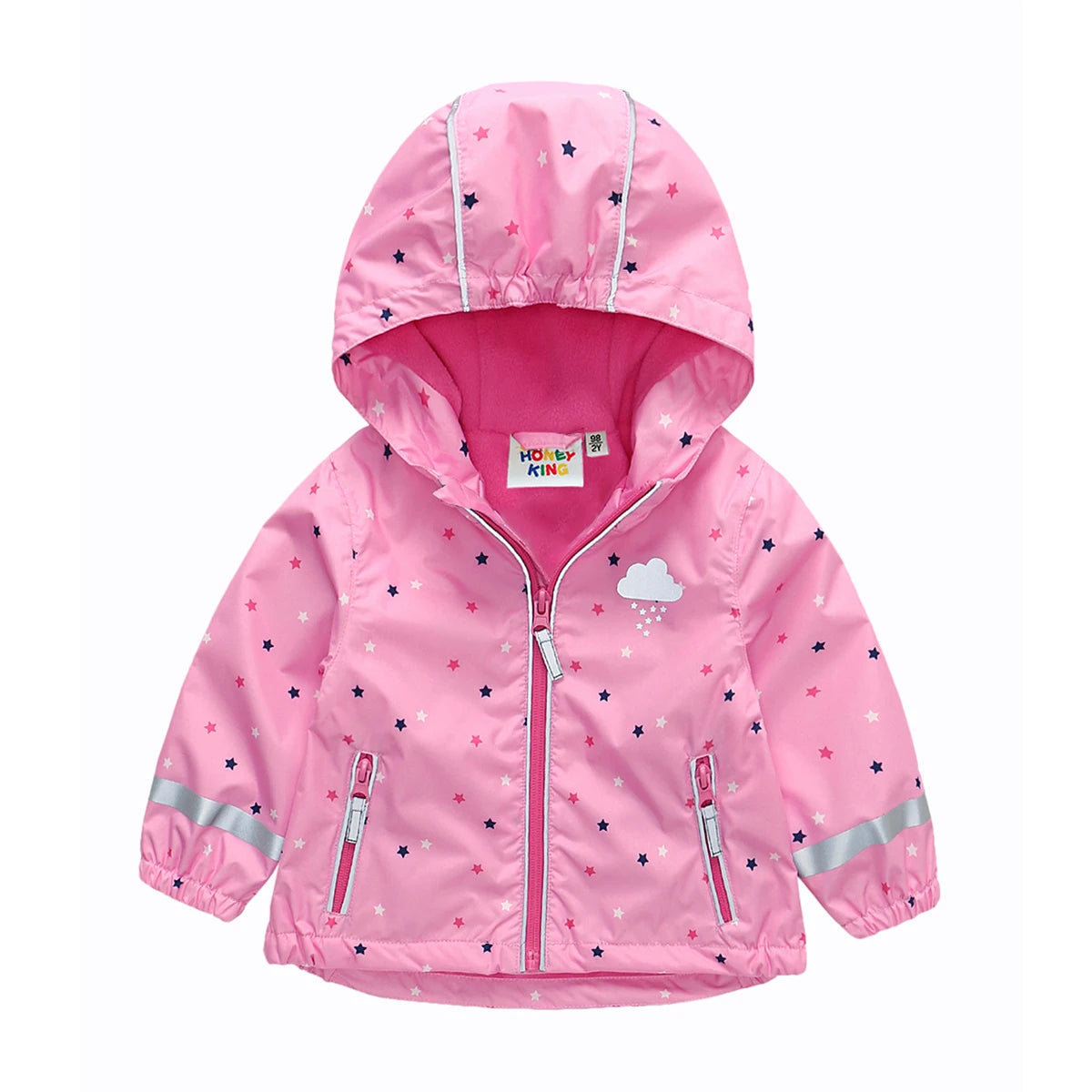 HONEYKING Children's Clothing Sets Raincoat Suit Baby Waterproof Overalls Pants Girls Jumpsuit For Kids Jacket And Trousers Set.