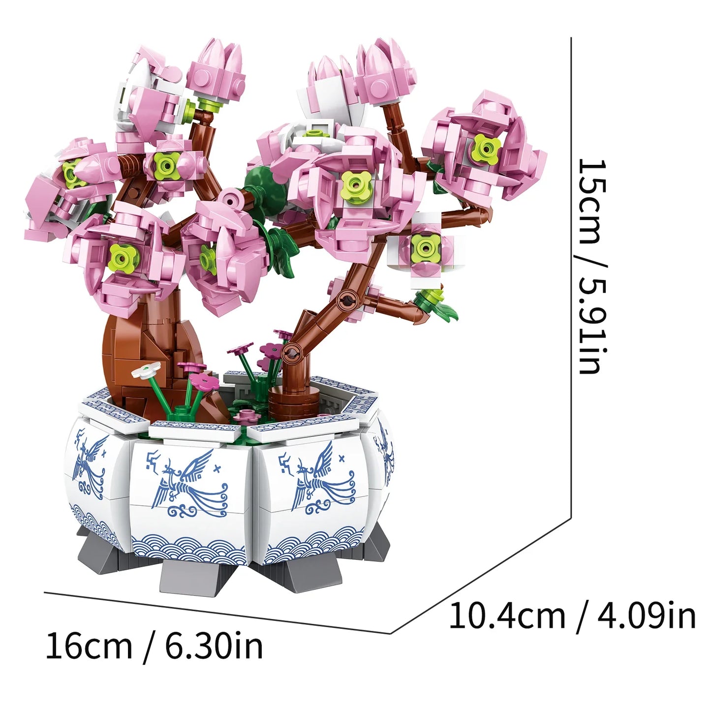 Small Bricks Flower Tree Building Block Kit DIY Home decoration Potted Plant Flower Botanical Construction Toy Girl Gift