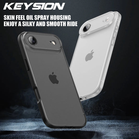 KEYSION Transparent Matte Case for iPhone 17 Air Translucent Soft Silicone+PC Shockproof Phone Back Cover for iPhone 17 Air 2025.