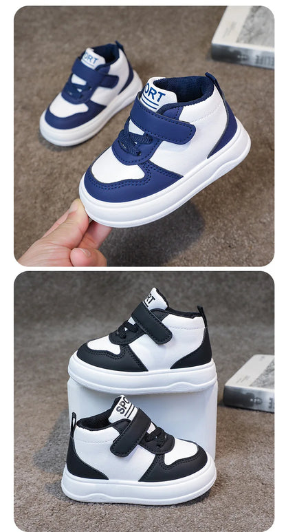 Fashion Kids Sneakers Spring Autumn High Top Breathable Casual Shoes Girls Non-slip Board Shoes Boys Outdoors Basketball Shoes