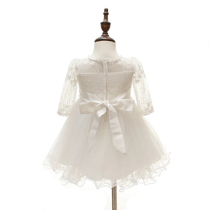 Baby Taufe Weißes Kleid Säuglingskleid Kleid Mädchen Party Geburtstag Hochzeit Prinzessin Kleid Für Kinder Erstkommunion Leistung 0-24M.