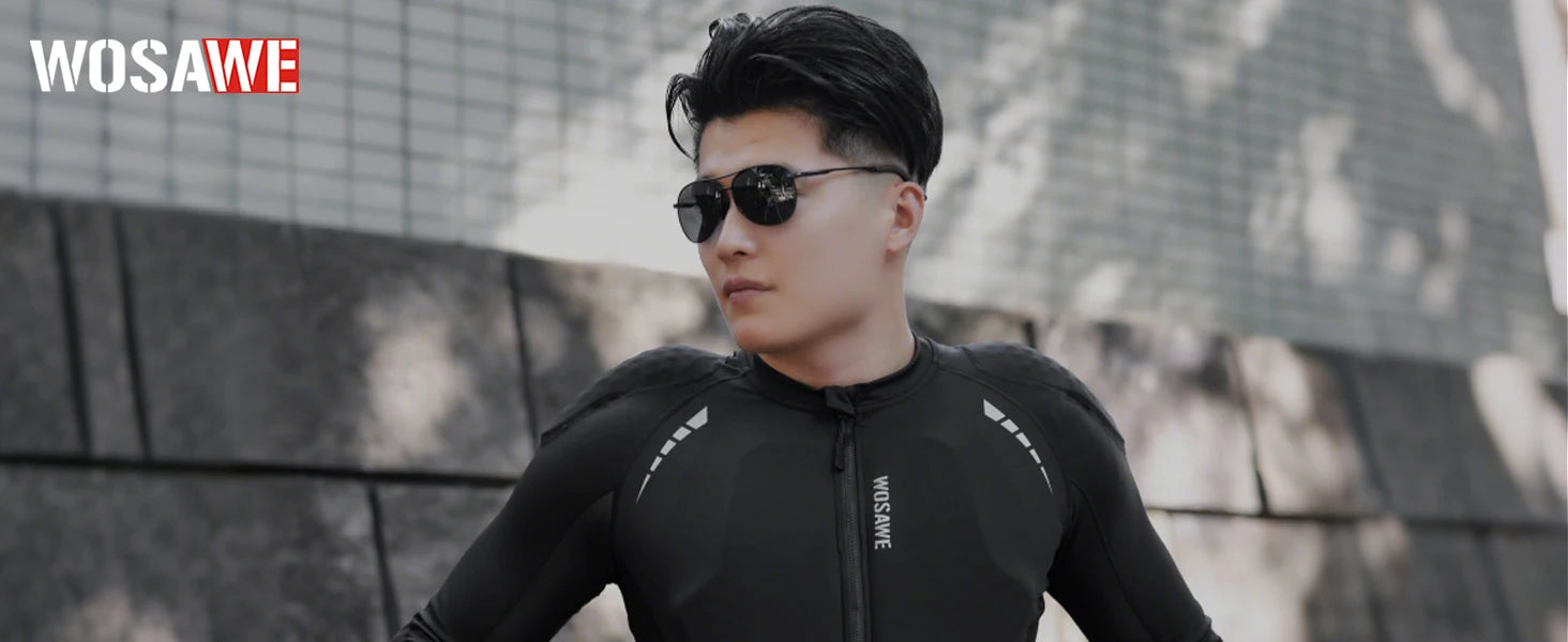 WOSAWE Men's Motorcycle Racing Jacket Off-Road CE Protective Gear Motocross Soft Armor Body Protector Sports Racing Equipment.