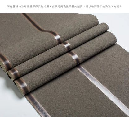 Hirschhaut Samt horizontal gestreifte Tapete Wohnzimmer Schlafzimmer gestreifte Film- und Fernsehwand 3D-Relief verdickte Tapete