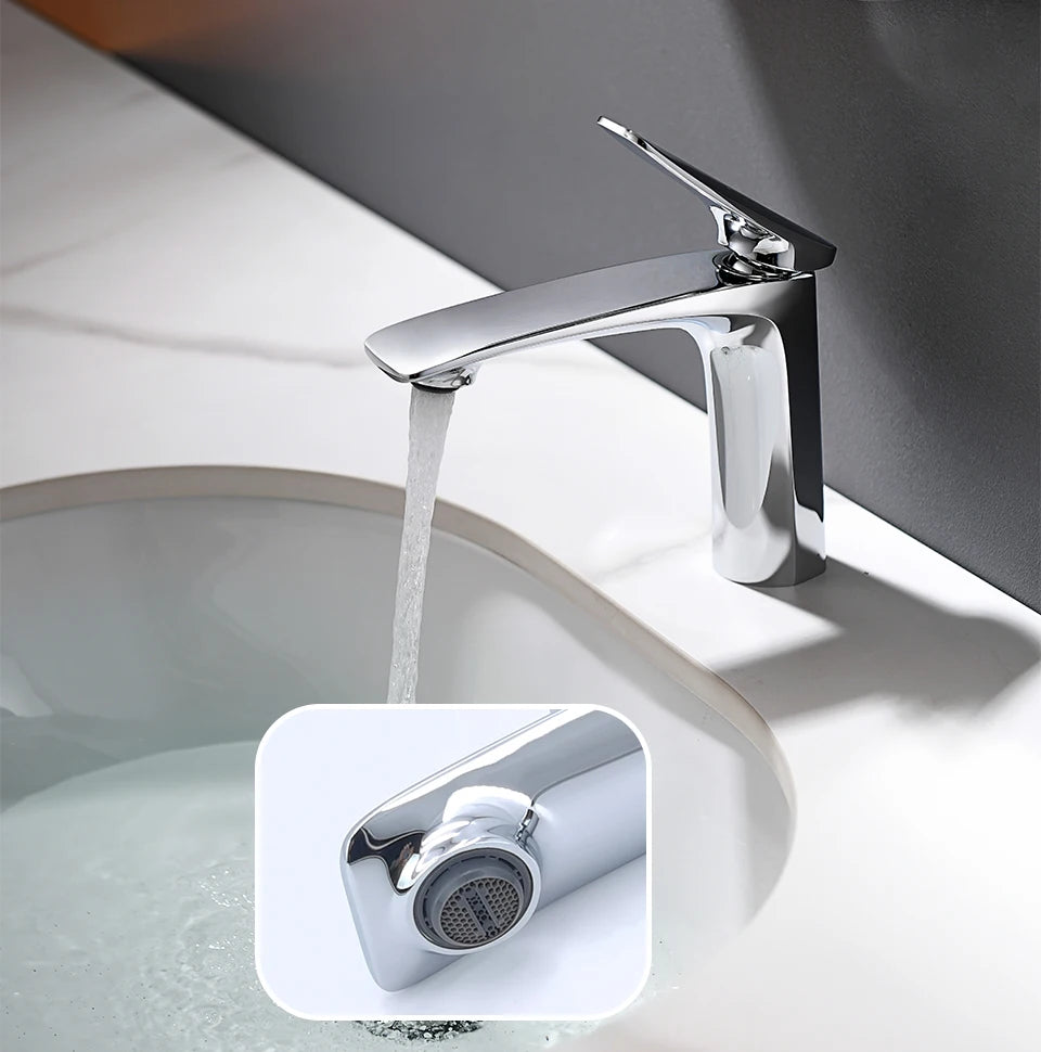 VGX Luxury Bathroom Faucets Basin Mixer Sink Faucet Gourmet Washbasin Tapware Hot Cold Water Tap Brass Chrome Black Brushed Gold