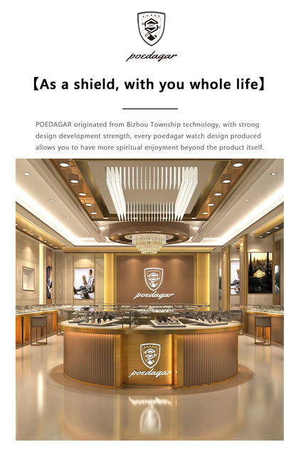 POEDAGAR Luxury Men Watch Top Original Waterproof Luminous Chronograph Man Wristwatch Stainless Steel Quartz Men's Watches Reloj