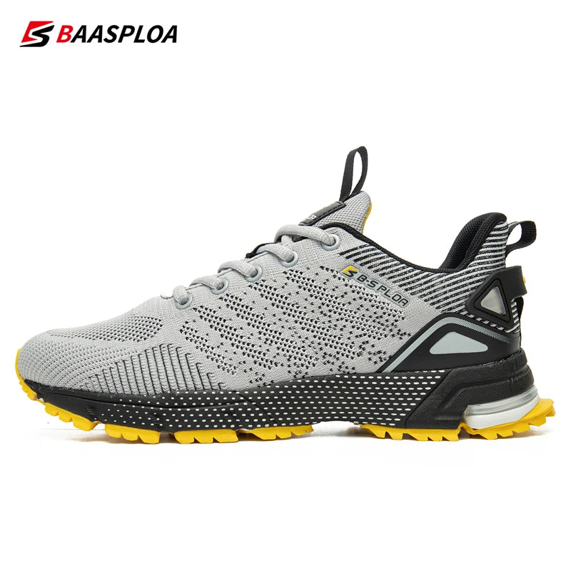 Baasploa Men Running Shoes Lightweight Sport Shoes for Men Mesh Breathable Casual Sneakers Non-Slip Outdoor New Arrival