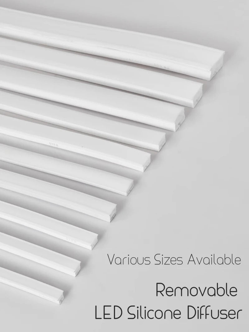 Black Flexible LED Neon Rope Lamp Silicone Tube Diffuser Recessed Channel For WS2811 WS2812B Waterproof Ribbon Neon Strip Lights.