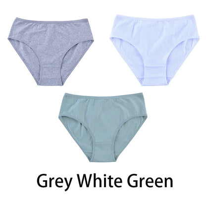 3PCS/Set Women Sexy Seamless Cotton Panties Big Size Underwear Female Underpants Girls 6 Solid Color Soft Briefs Lingerie 8815