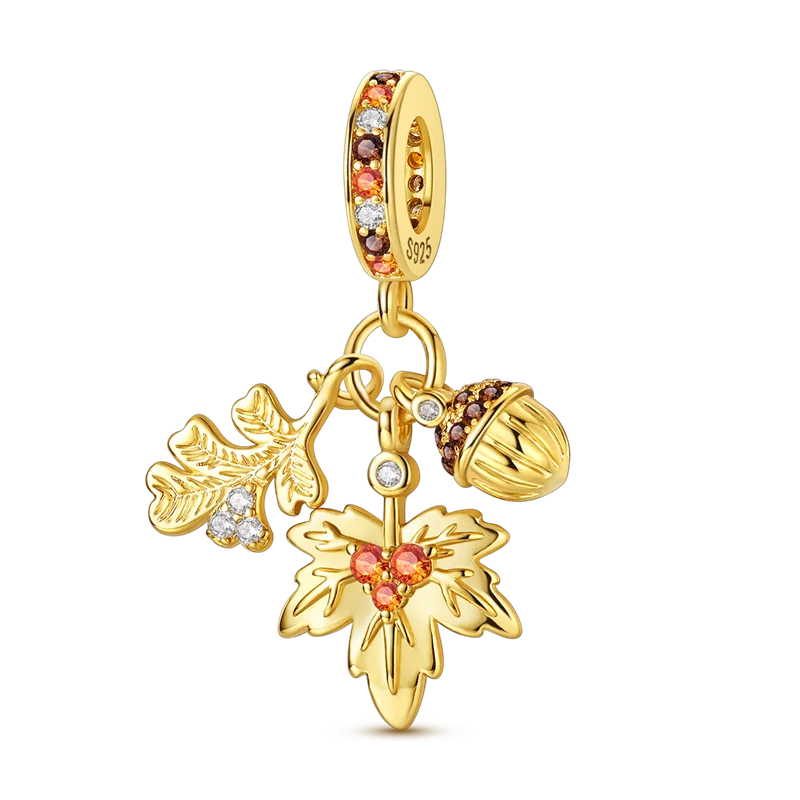 Gold Series DIY Charms Bead Original 925 Sterling Silver Inlaid Zirconium Sun Leopard Pendants Fit Bracelet Jewelry Gift Marking