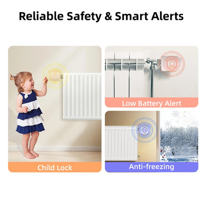 EZAIOT Smart Tuya Wifi/ZigBee3.0 Radiator Actuator TRV Programmable Thermostatic App Remote Temperature Controller Alexa Google.