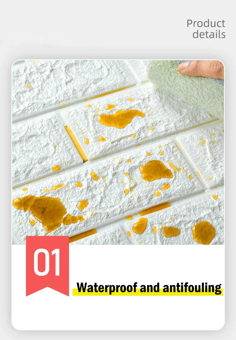 70cmx10m Self-adhesive Wallpaper Decoration Antique Foam Brick Wallpaper Living Room Bedroom Waterproof 3D Wall Sticker