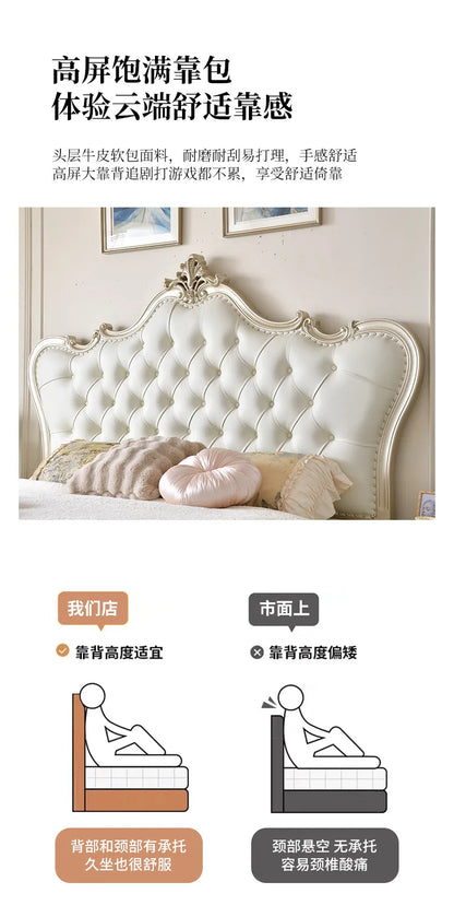 Design Modisches Bett Weißes Licht Luxus Chinesische Prinzessin Ästhetik Minimalistisches Bett Bequeme japanische Muebles-Möbel