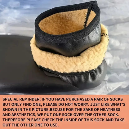 1 Pair Men Women Outdoor Sports Warm Snowfield Socks for Autumn Winter Thickened Windproof Warm Inner Plush Indoor Floor Socks.