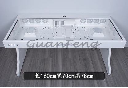 Computergehäuse für große Spieler, All-in-One-Tisch, hochwertiger Desktop, vollständig transparent, großes Gehäuse, cooler wassergekühlter Sci-Fi-Spieltisch