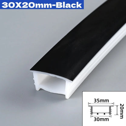 Black Flexible LED Neon Rope Lamp Silicone Tube Diffuser Recessed Channel For WS2811 WS2812B Waterproof Ribbon Neon Strip Lights