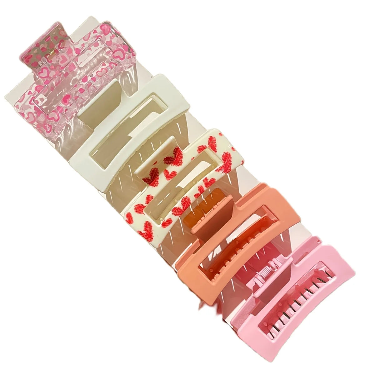 5Pcs for Women, Pink, Fashionable and Cute, Square Hair Clip Shark Clip, Suitable for Daily Use, Gift Hair Accessories.