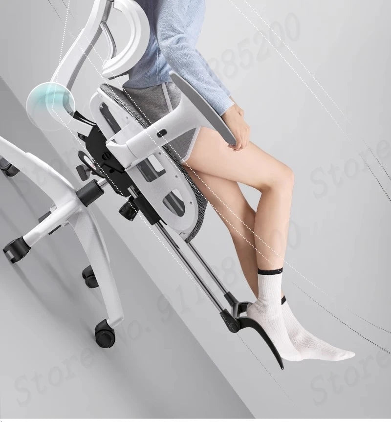 Ergonomischer Computerstuhl, Heimbüro, Lordosenstütze, Gaming-Stuhl, Liegestuhl aus Latex, atmungsaktives Mesh, 4D-verstellbare Armlehne