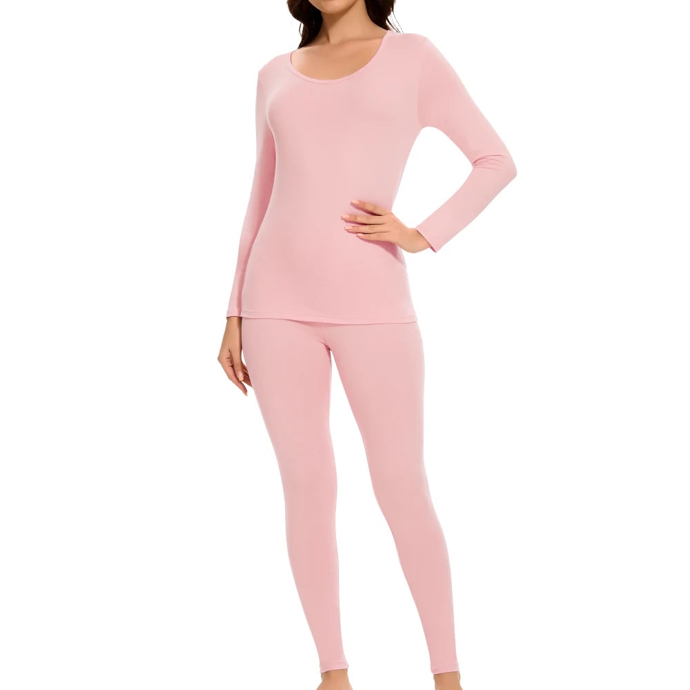 Thermal Underwear Women Autumn Winter Under Layer Clothes New Warm Pajamas Sets for Female 2 Pieces Long John Top Legging