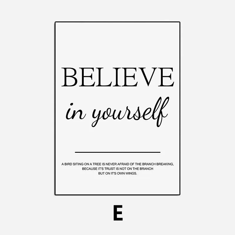 Modern Living Room Simple Decorative Picture Inspirational Wall Art Poster Print Positive Quote Painting on Canvas Home Decor