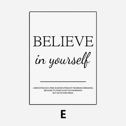 Modern Living Room Simple Decorative Picture Inspirational Wall Art Poster Print Positive Quote Painting on Canvas Home Decor