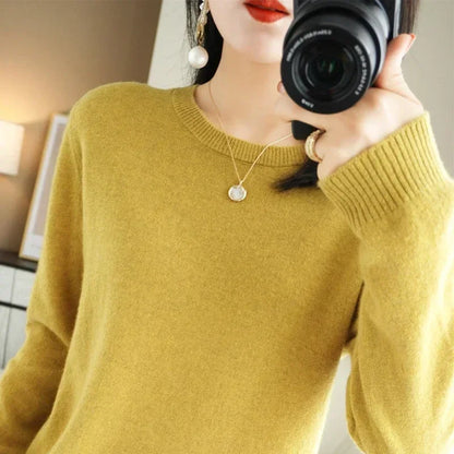 Frauen Pullover Herbst Winter Lange Hülse O-ansatz Pullover Warme Bodenbildung Shirts Koreanische Mode Pullover Strickwaren Weiche Jumper