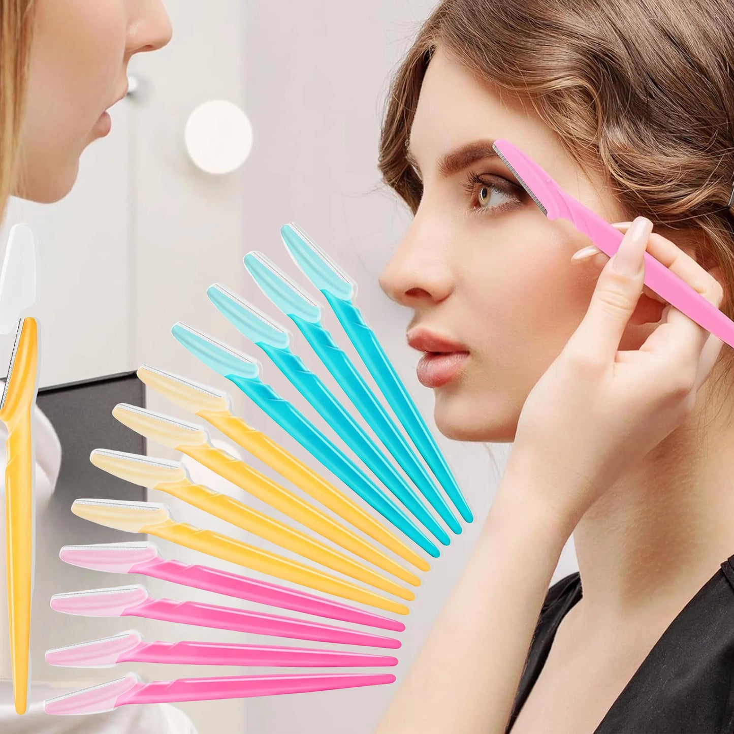 5/10/30/40pcsbrow Razor and Face Razor for Women and Men, Eyebrow Hair Trimmer and Shaver with Protective Cover,Safe.