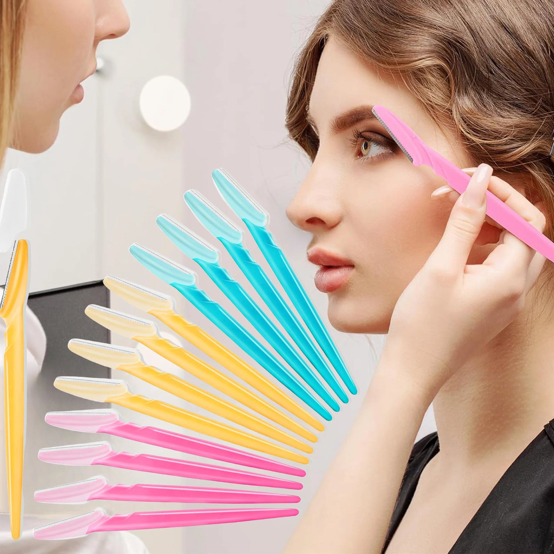 5/10/30/40pcsbrow Razor and Face Razor for Women and Men, Eyebrow Hair Trimmer and Shaver with Protective Cover,Safe.