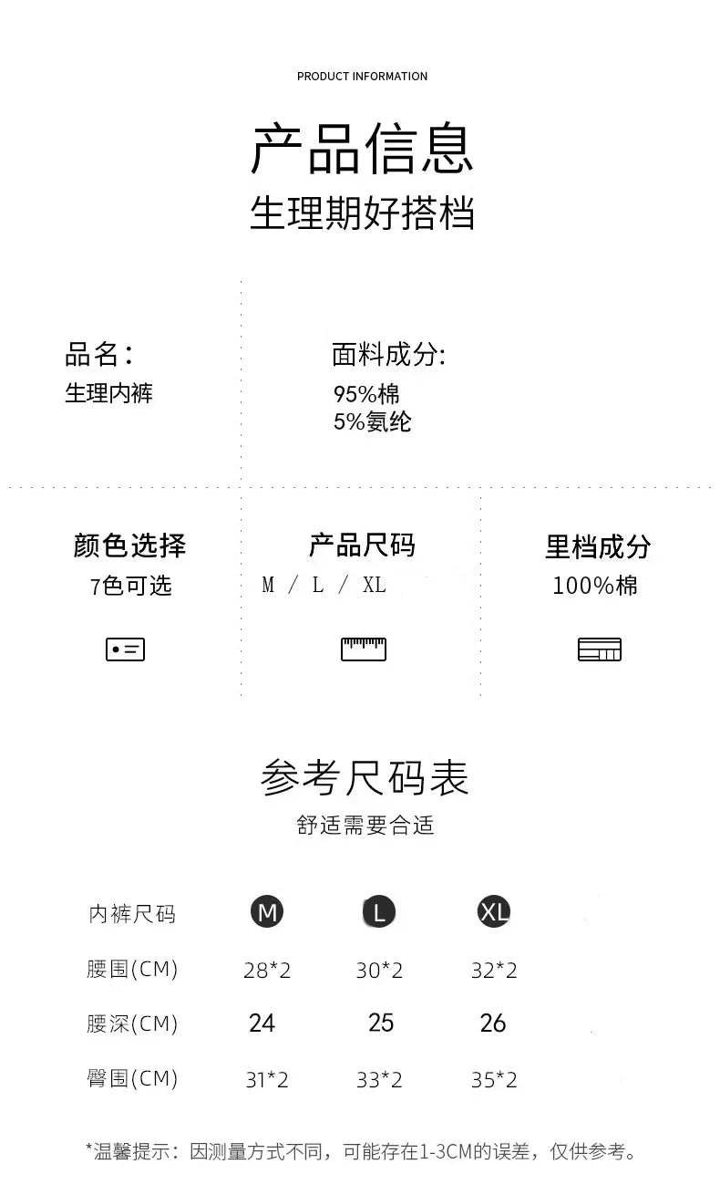 L-8XL Plus Size Leak Proof Menstrual Panties for Women Cotton Underwear with Waterproof and Breathable Design for Periods.