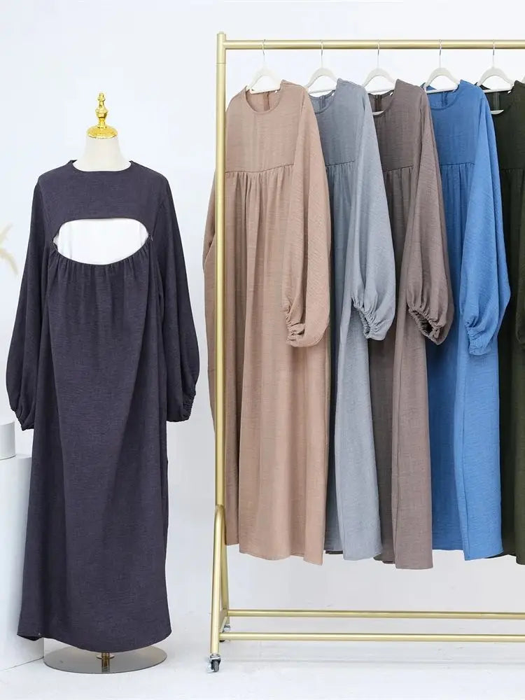 Ramadan Breastfeeding Outfit Prayer Clothes Khimar Abaya Dubai Islam Muslim Hijab Dress Women Kebaya Robe Ensembles Musulmans.