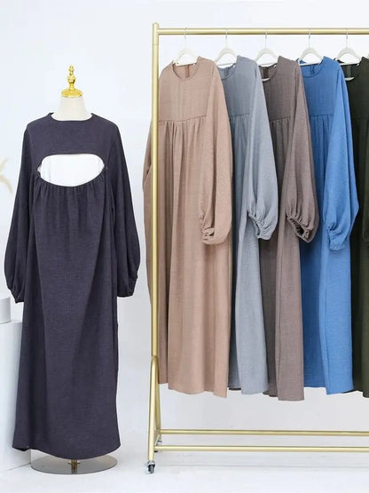 Ramadan Breastfeeding Outfit Prayer Clothes Khimar Abaya Dubai Islam Muslim Hijab Dress Women Kebaya Robe Ensembles Musulmans.