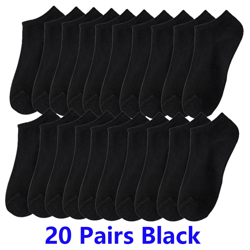 10/20/30Pairs Socks Men Women Boat Socks Thin Breathable Comfy Sweat-absorbing Ankle Socks Unisex Casual Plain Color Short Socks