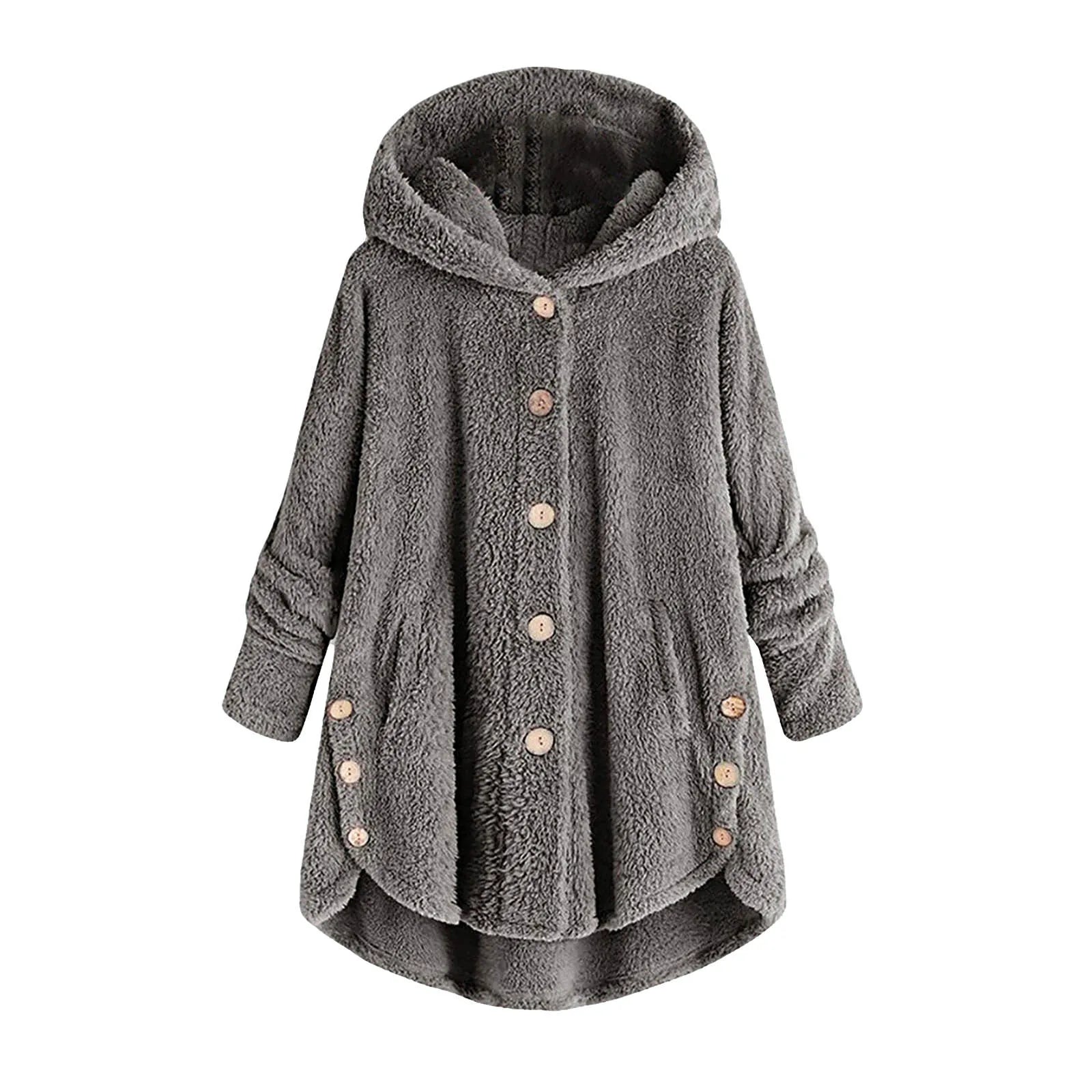 Herbst Wintermantel Frauen warme Teddybär Mantel Woll jacke weibliche Plüsch mantel Kapuzen jacke neue Damen mäntel einfarbige Jacke.