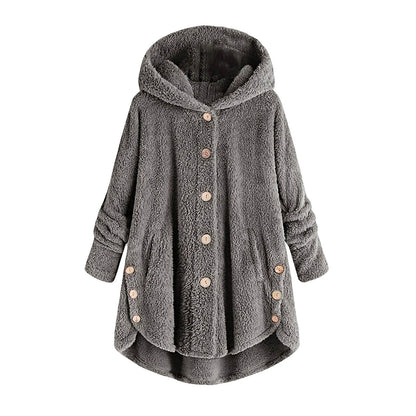 Herbst Wintermantel Frauen warme Teddybär Mantel Woll jacke weibliche Plüsch mantel Kapuzen jacke neue Damen mäntel einfarbige Jacke.